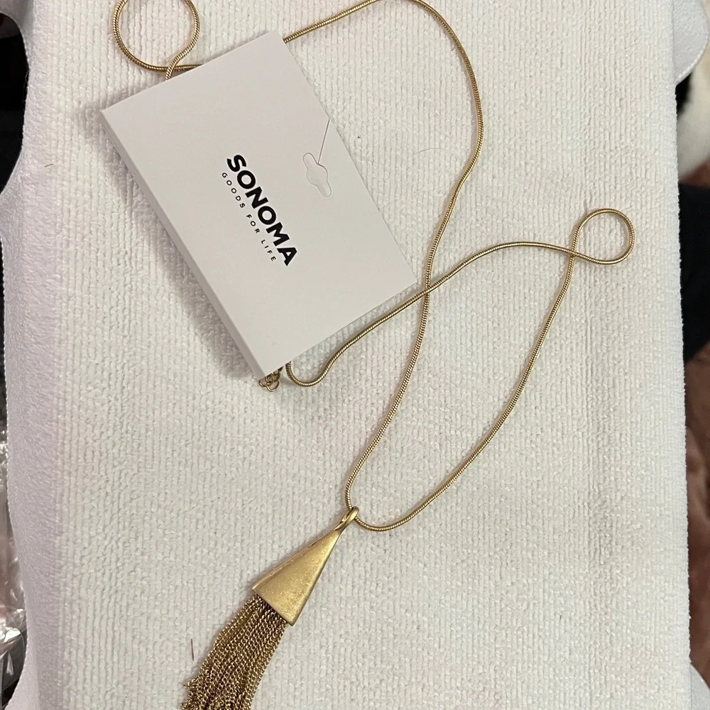 3/$18 Sonoma Gold Tassel Necklace Lot 2004 - Picture 2 of 5